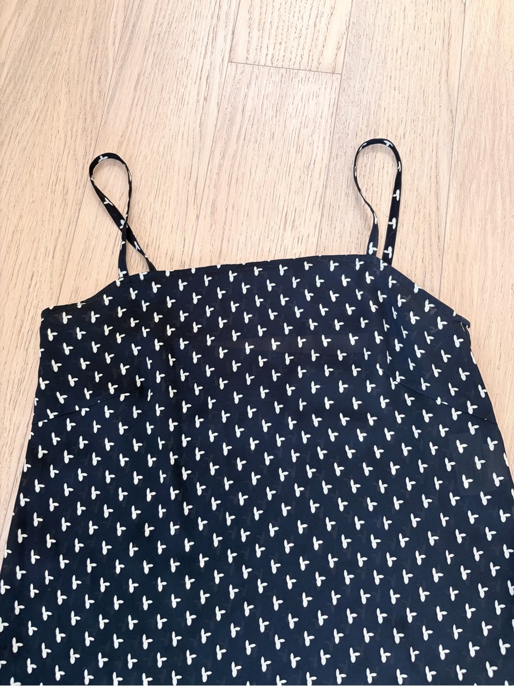 Comme des Garcons Navy Slip Dress with White Microprint
